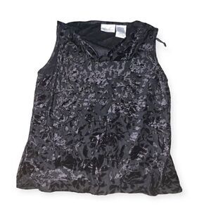 Y2k cowl neck flocked blouse